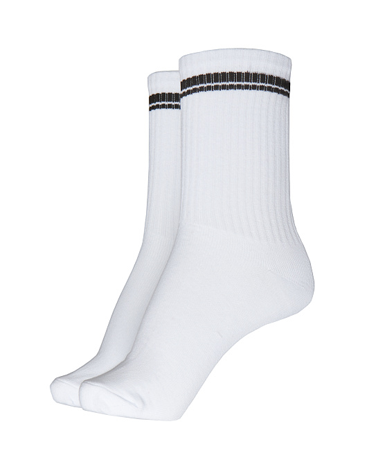 Женские носки Stimma высокие белые с черной полоской., фото 1