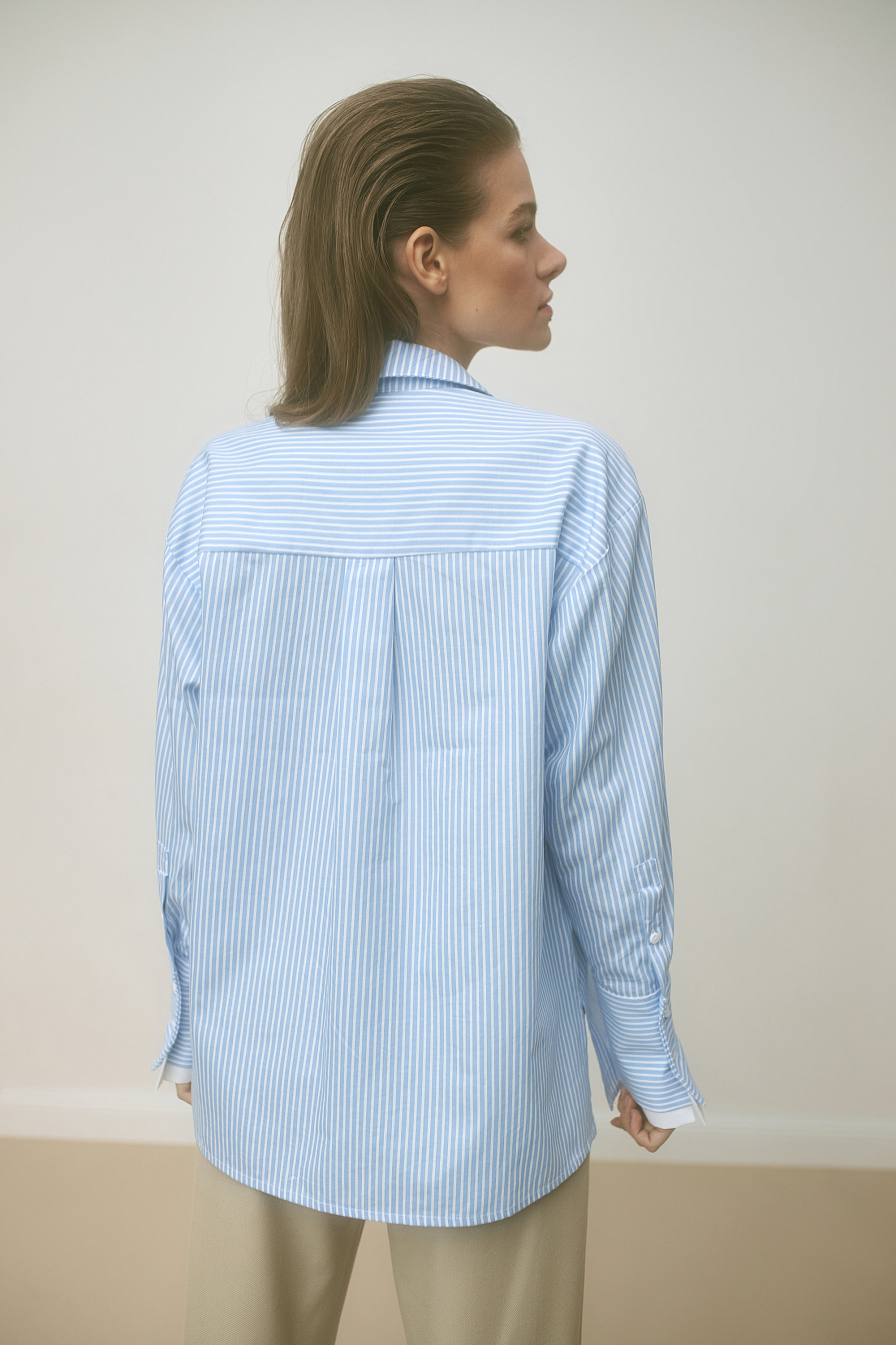 Женская рубашка Stimma Ларель, цвет - голубая широкая полоска