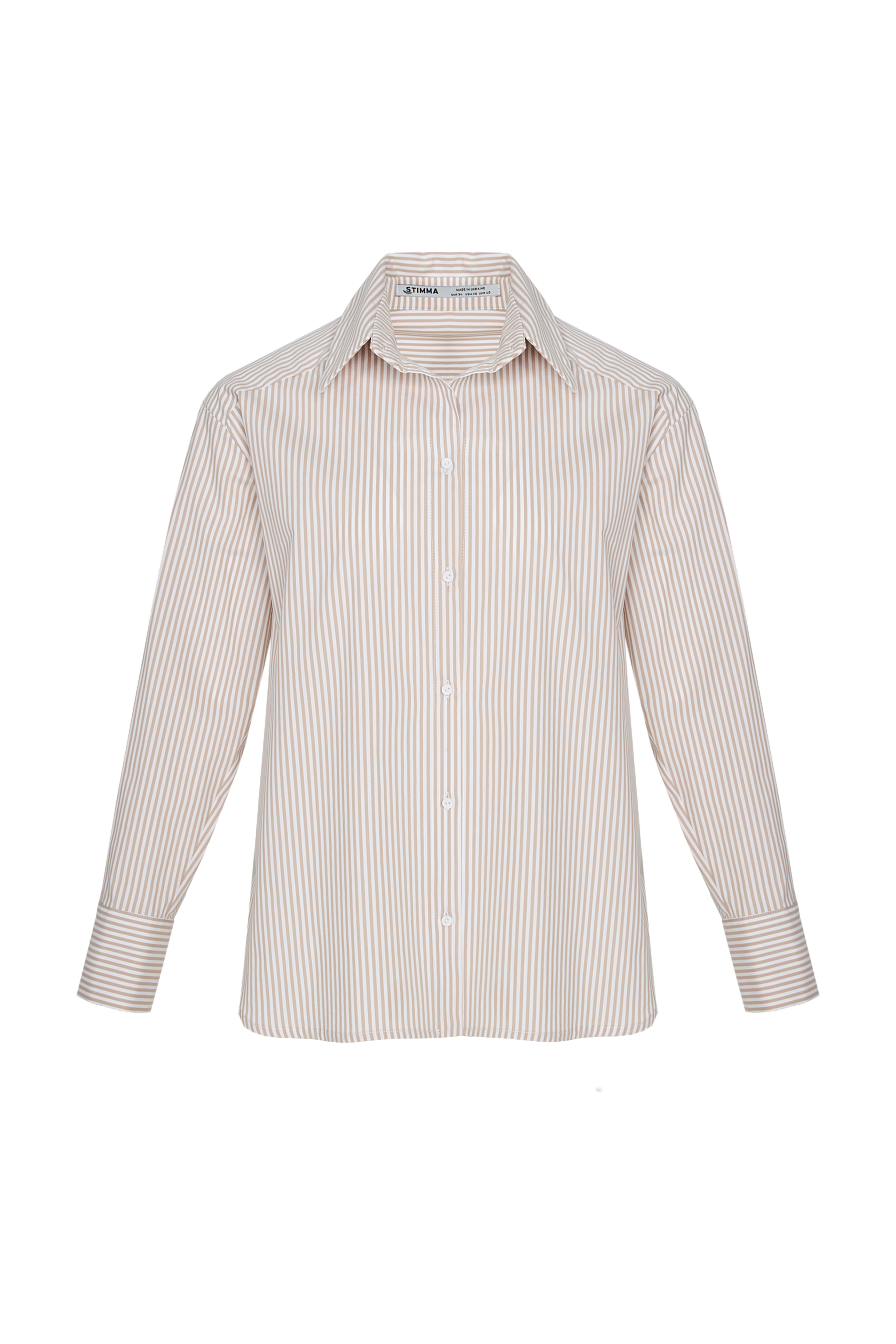 Женская рубашка Stimma Альбан, цвет - Бежевая клетка