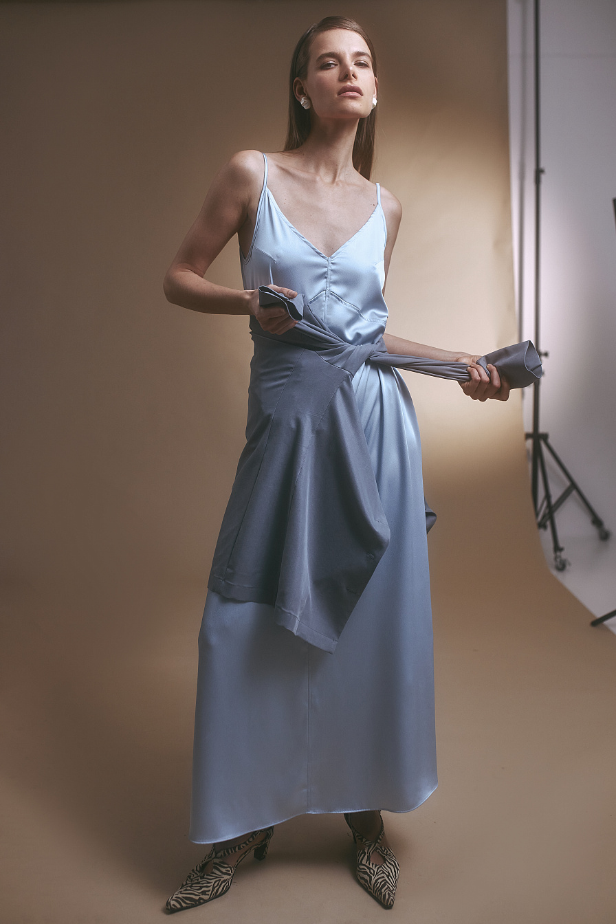 Женское платье Stimma Эгиния, цвет - серо-голубой
