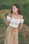 Жіноча блуза Stimma Елісія , колір - Молочний/мережка