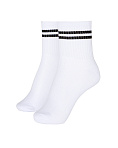 Женские носки Stimma средние белые с черной полоской, цвет - черный