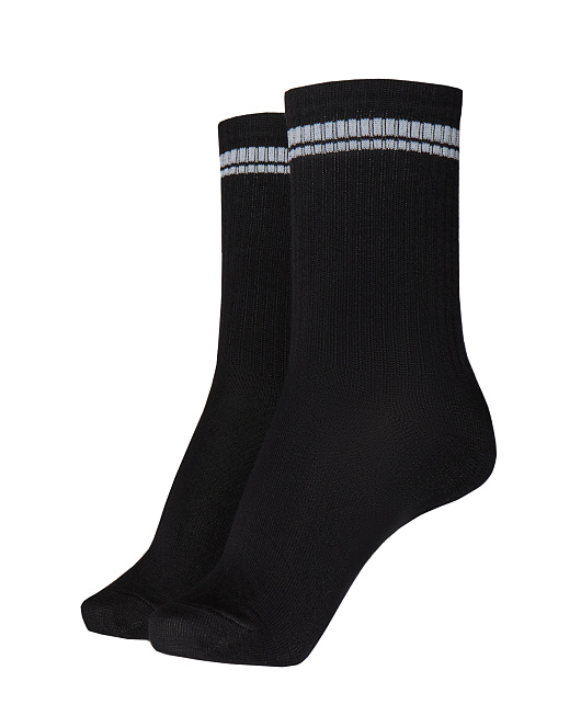 Женские носки Stimma высокие черные с полосками, фото 1
