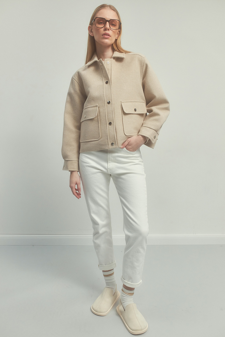 Женская куртка-рубашка Stimma Кантен, цвет - светло бежевый
