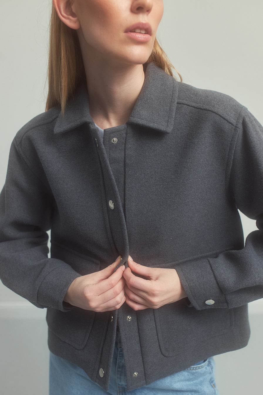 Жіноча куртка-сорочка Stimma Кантен, колір - темно-сірий