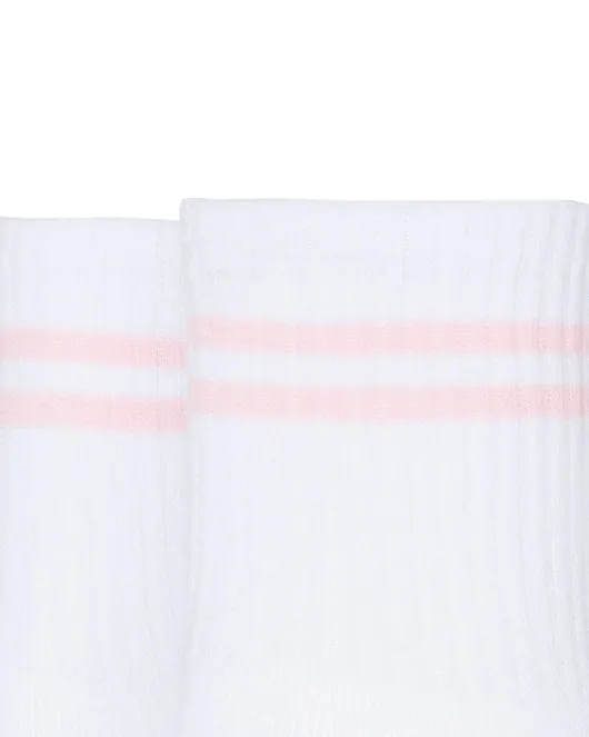Жіночі шкарпетки Stimma середні білі з рожевою смужкою, фото 2