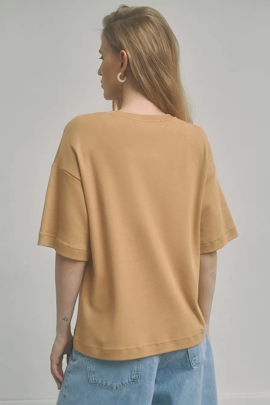 Жіноча футболка Stimma Лідвін, колір - бежевий