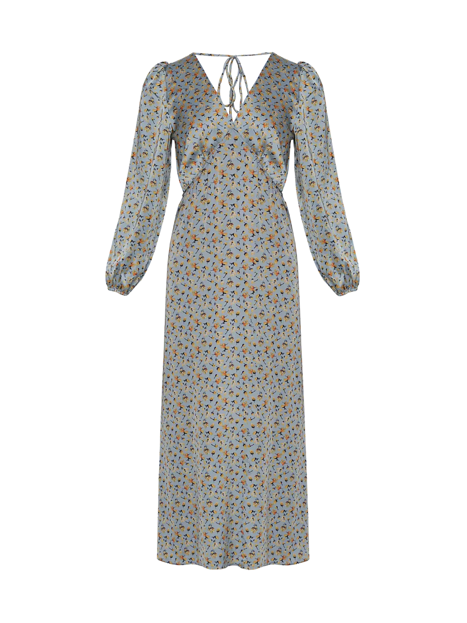 Женское платье Stimma Урия, цвет - Серо-голубой/желтый цветок