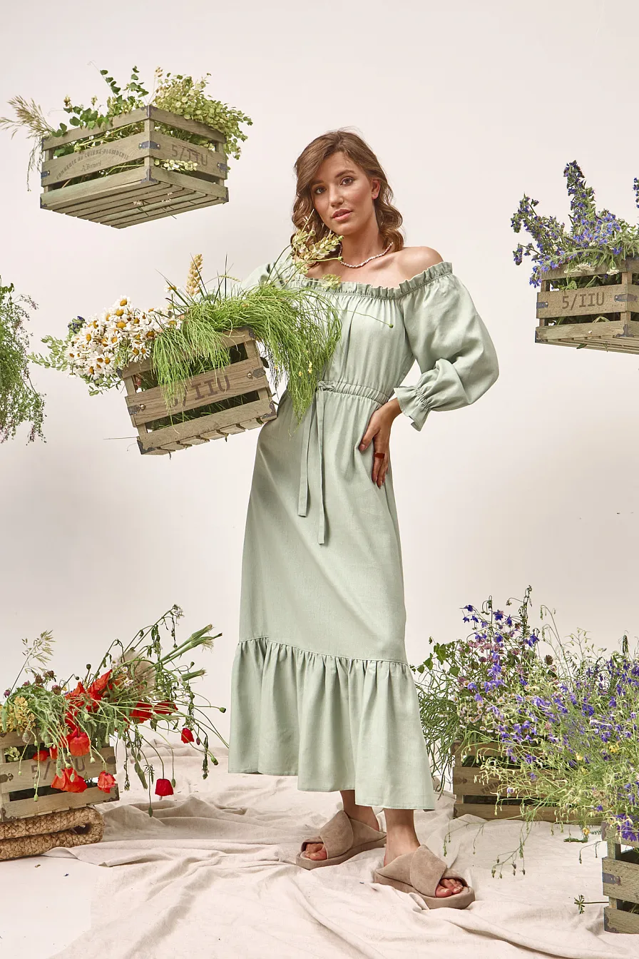 Женское платье Stimma Артедия, цвет - светло-оливковый