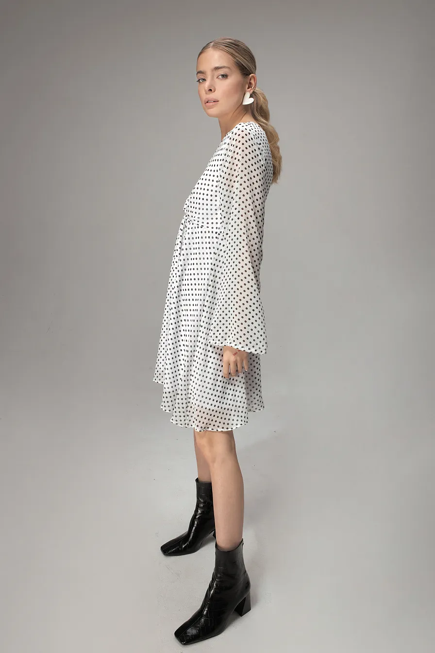Женское платье Stimma Кайла, цвет - Белый/черный горох