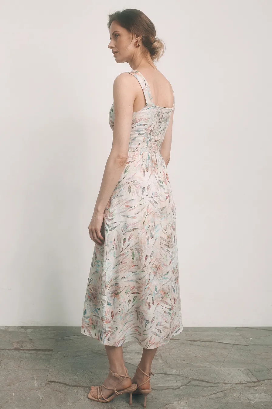 Женское платье Stimma Элида, цвет - бежево-оливковый