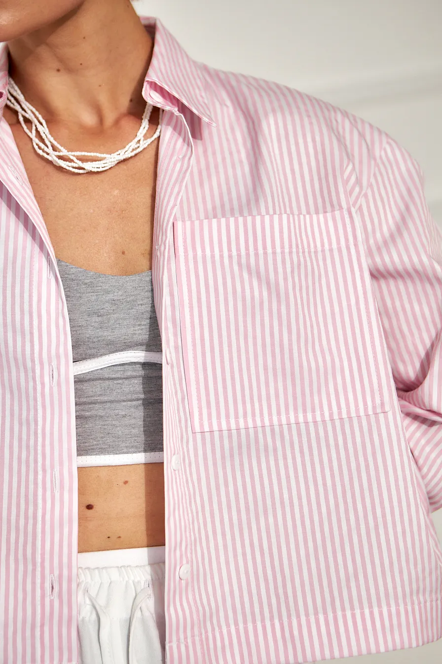 Женская рубашка Stimma Октавия, цвет - Розовая полоска