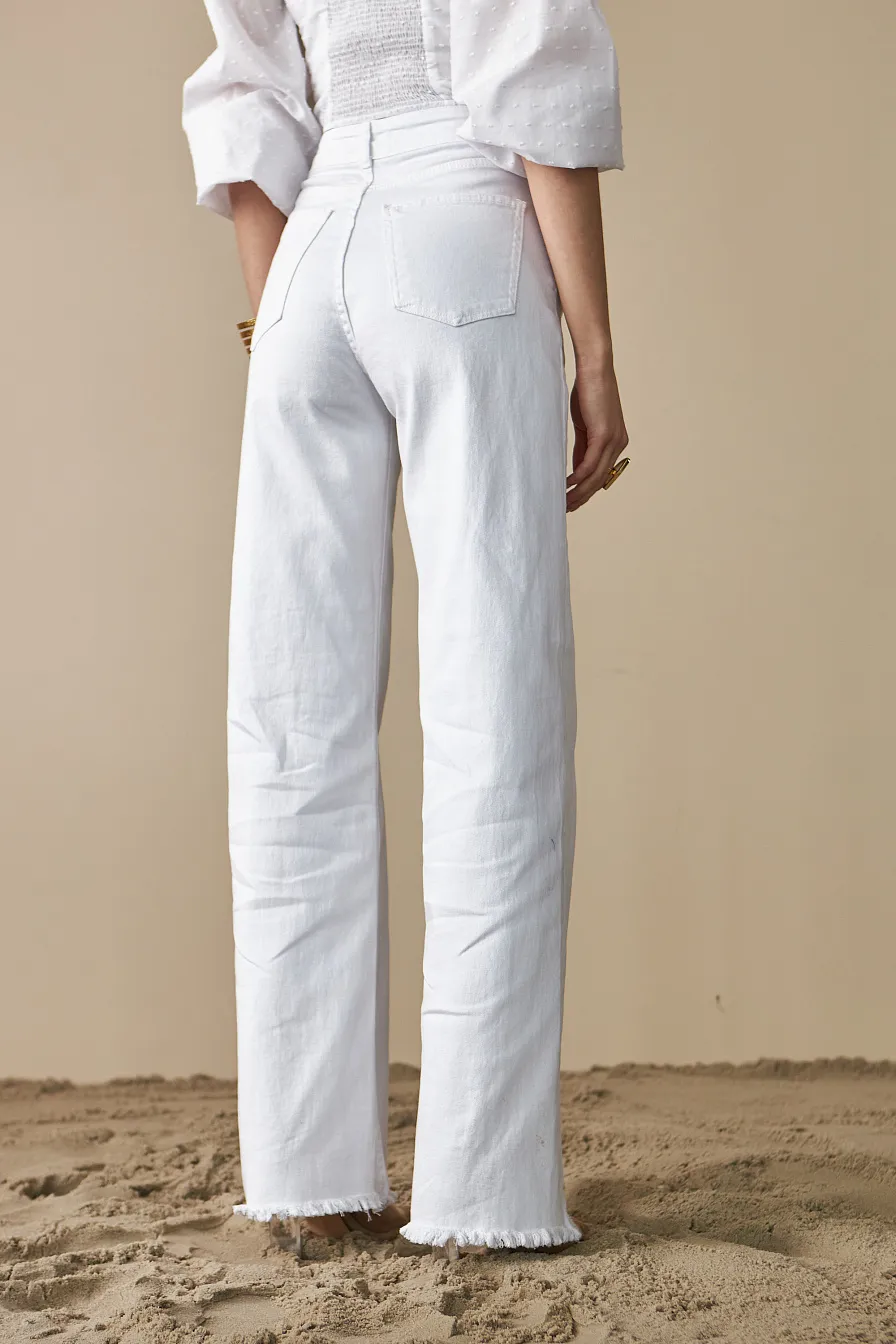 Жіночі джинси WIDE LEG Stimma Крембил, колір - Білий
