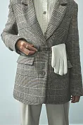 Женский блейзер - пальто Stimma Вальд, цвет - Коричневая клетка