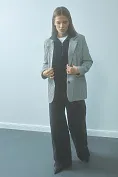 Жіночий блейзер Stimma Ламбер, колір - Бежево - сіра клітинка