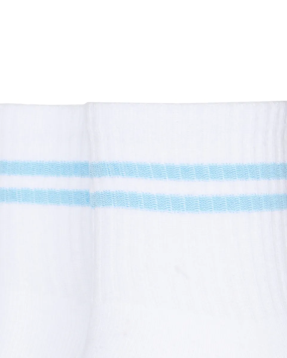 Жіночі шкарпетки Stimma середні білі з блакитною смужкою, колір - блакитний