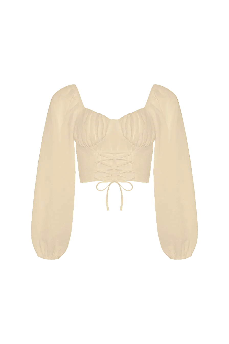 Жіноча блуза Stimma Мар’ям, колір - Бежево-кремовий крапка