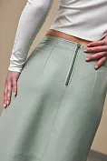 Женская кожаная юбка Stimma Ниоль, цвет - фисташка