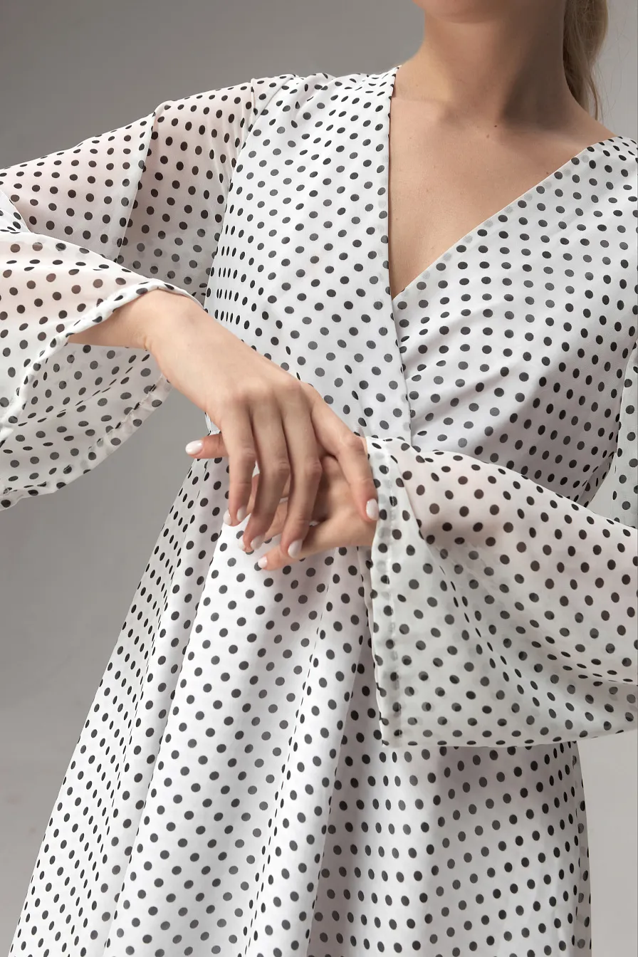 Жіноча сукня Stimma Кайла, колір - Білий/чорний горох