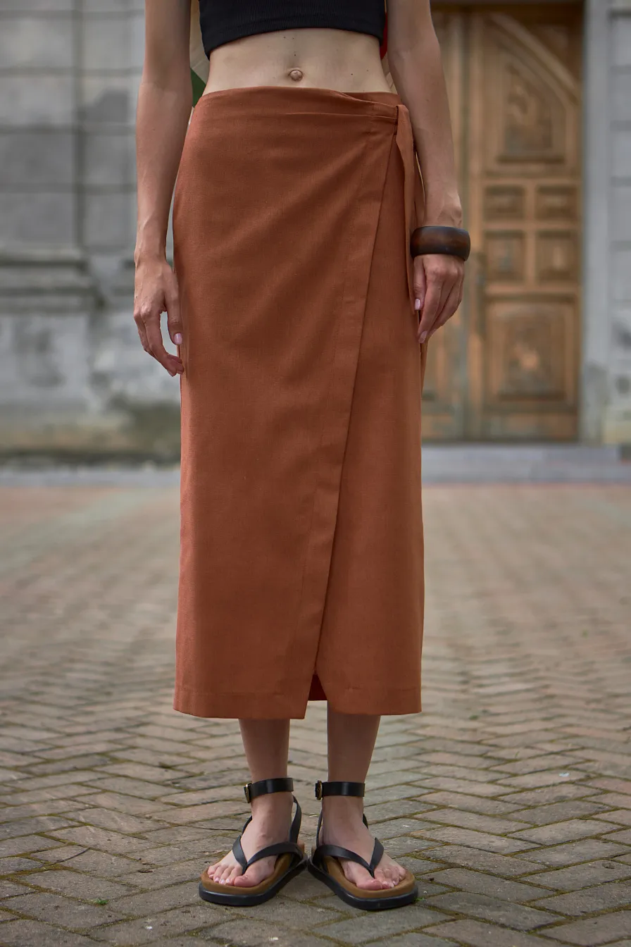 Женская юбка Stimma Альтия, цвет - Коричневый/терракот