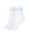 Женские носки Stimma средние белые с голубой полоской, цвет - голубой