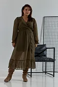 Женское платье Stimma Дилви, цвет - оливковый