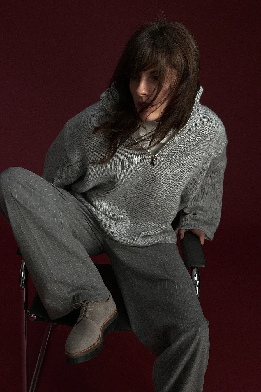 Жіночі штани Stimma Седін, колір - Сірий смужка