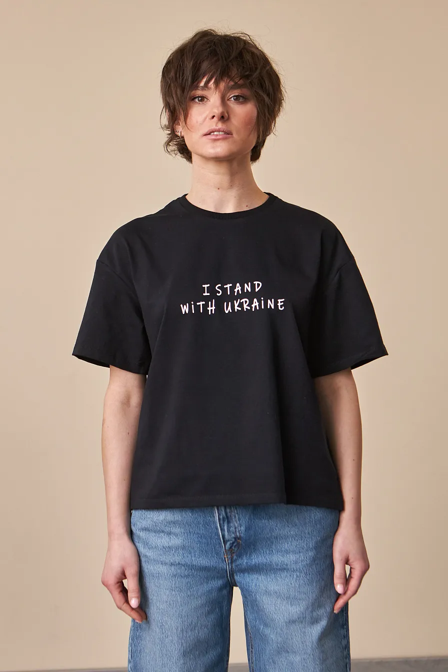 Женская футболка Stimma Леда, цвет - черный