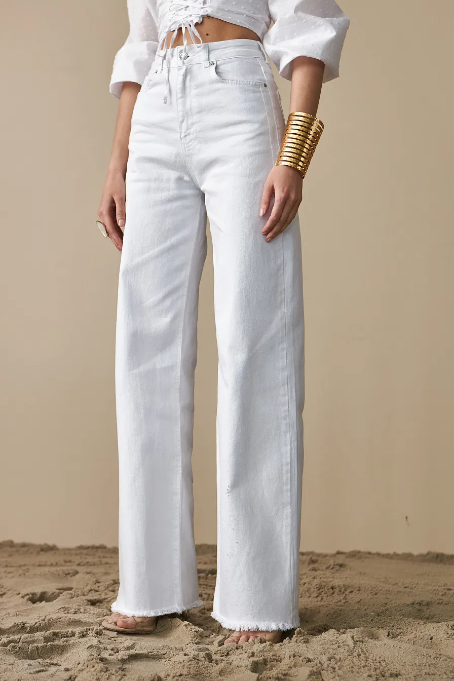 Жіночі джинси WIDE LEG Stimma Крембил, колір - Білий