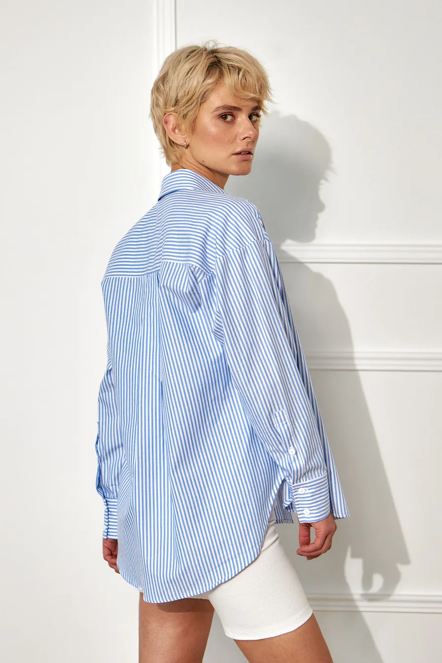 Женская рубашка Stimma Лолиса, цвет - Синяя тонкая полоска