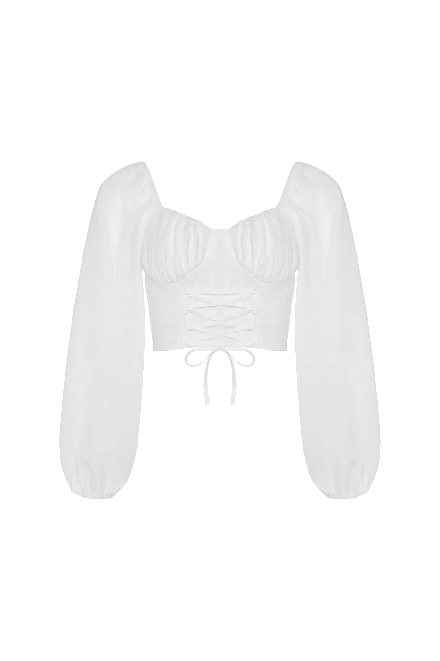 Женская блузка Stimma Марьям, цвет - Молочный/точка