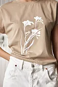 Жіноча футболка Stimma Флотті, колір - бежевий