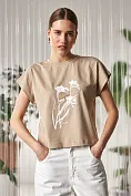 Жіноча футболка Stimma Флотті, колір - бежевий