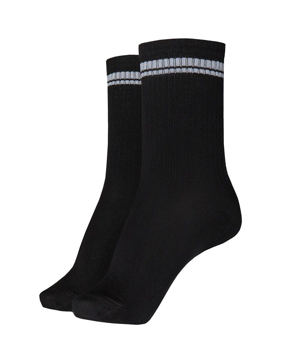 Жіночі шкарпетки Stimma високі чорні зі смужками, колір - 