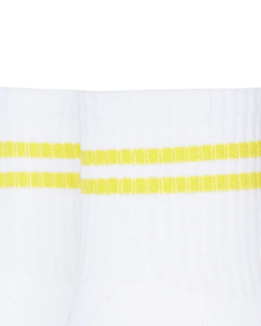 Жіночі шкарпетки Stimma середні білі з жовтою смужкою, фото 2