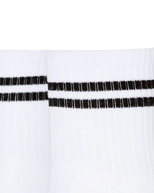 Жіночі шкарпетки Stimma середні білі з чорною смужкою, фото 2
