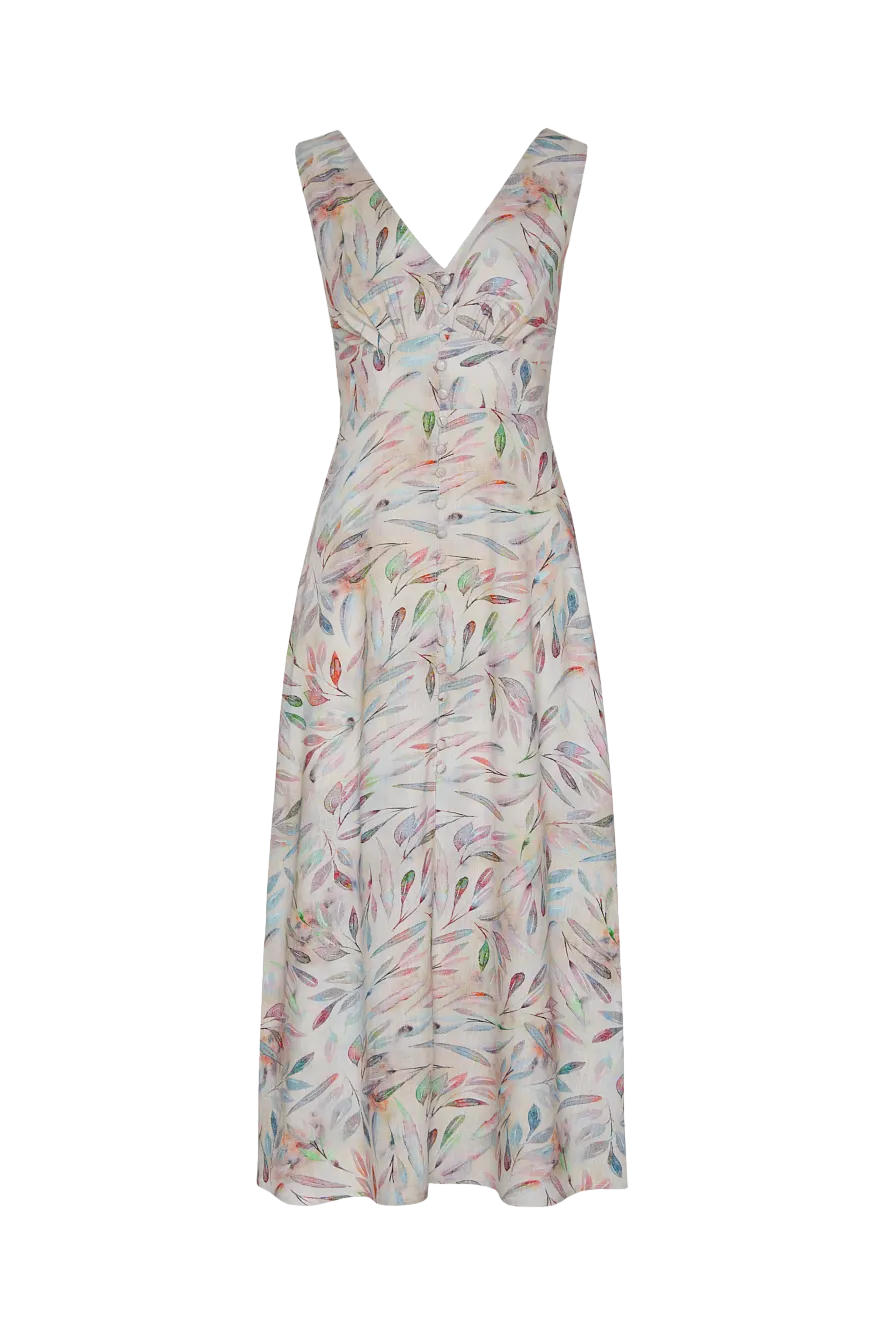 Женское платье Stimma Элида, цвет - бежево-оливковый
