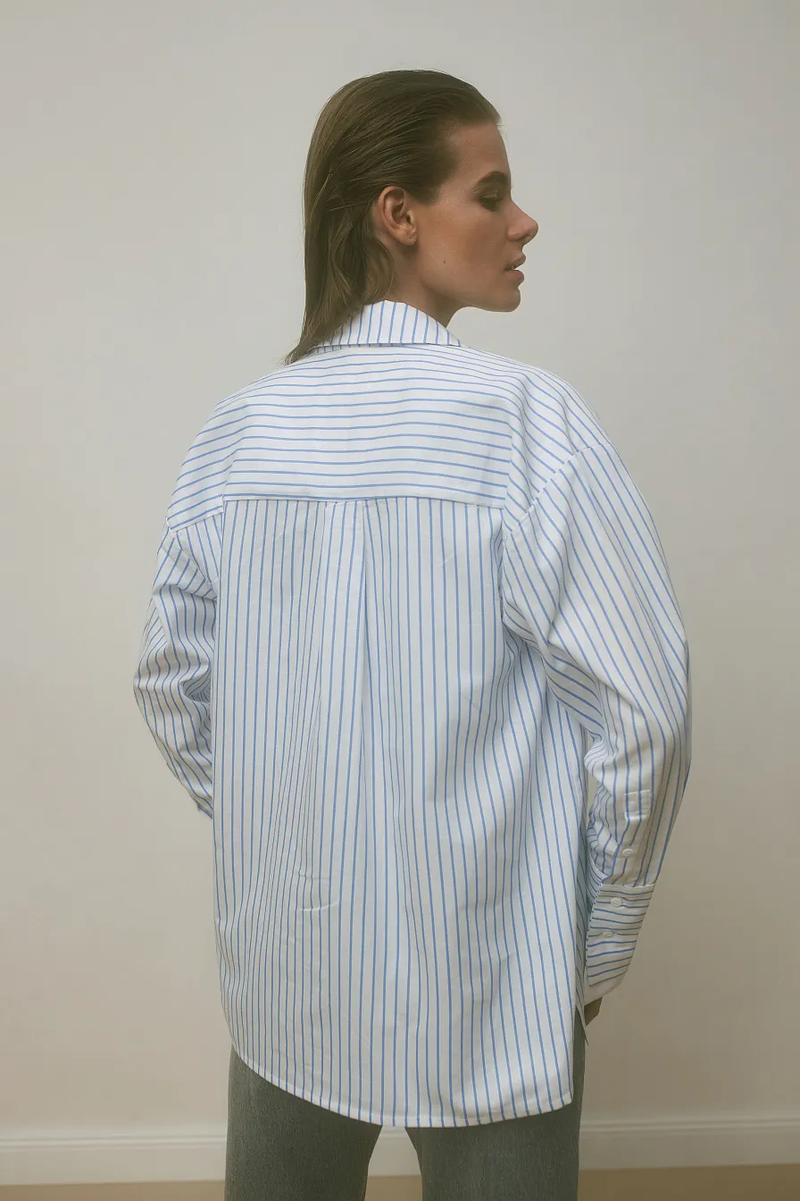 Женская рубашка Stimma Ларель, цвет - Голубая тонкая полоска