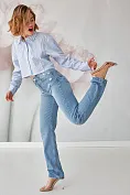 Жіноча сорочка Stimma Кертіс, колір - Синій тонка смужка