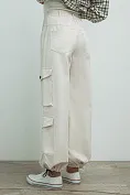 Жіночі штани-карго Stimma Ліпарі, колір - кремовий